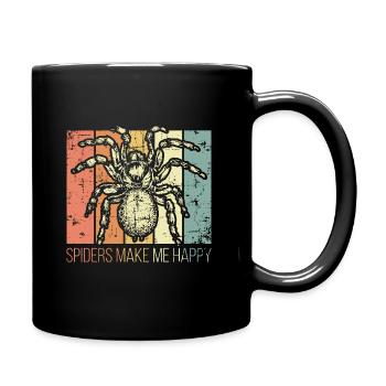 Les araignées me rendent heureux - Mug uni - noir - Droite