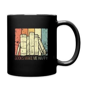 Les livres me rendent heureux - Mug uni - noir - Droite