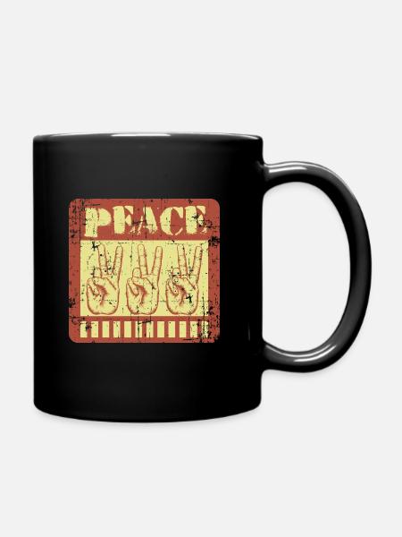 Peace Frieden Hippie Festival - Tasse einfarbig - Schwarz