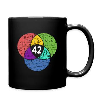 42 - Sinn des Lebens - Nerd - Mathe - Film - Tasse einfarbig - Schwarz - Rechts