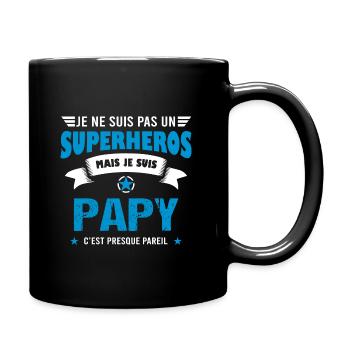 Papy cadeau drôle original super papi - Mug uni - noir - Droite