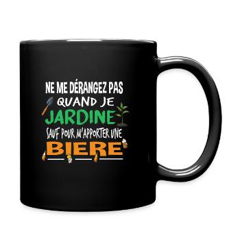 Jardiner Jardinage Bière Alcool Humour Cadeau Rhum - Mug uni - noir - Droite