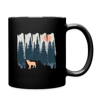 Wolf Nature Forests Mountains Moon Wilderness Gift - Full Colour Mug - black - Right