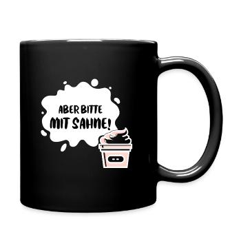 "Aber bitte mit Sahne!" - Udo Jürgens Geschenk - Tasse einfarbig - Schwarz - Rechts