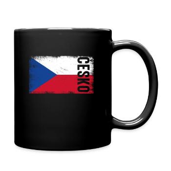 Cesko Fußball Tschechien Tschechische Vintage Flag - Tasse einfarbig - Schwarz - Rechts