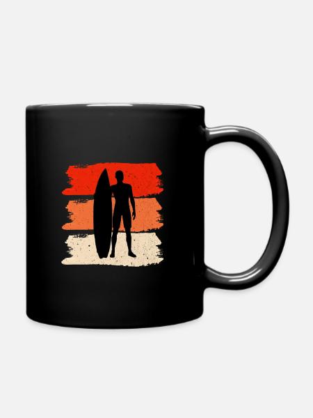 Surfing - Tasse einfarbig - Schwarz