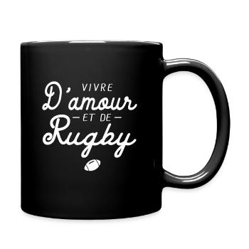 vivre d amour et de rugby humour rugby cadeau - Mug uni - noir - Droite