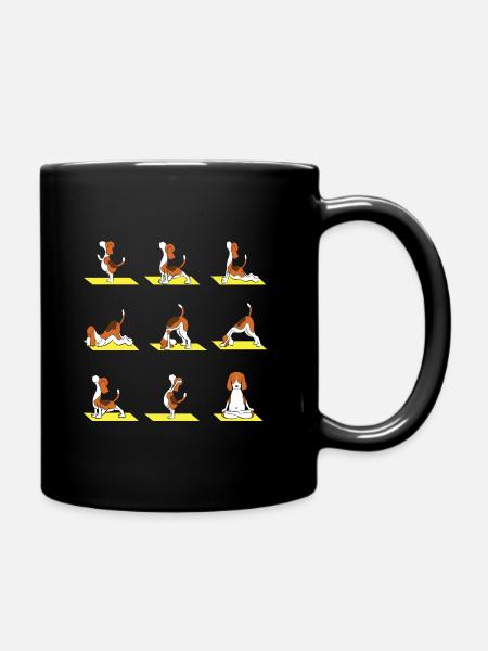 Yoga exercices chien maîtresses cadeaux - Mug uni - noir