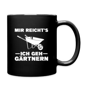 Gärtnern Schrebergarten Gärtner Geschenk - Tasse einfarbig - Schwarz - Rechts