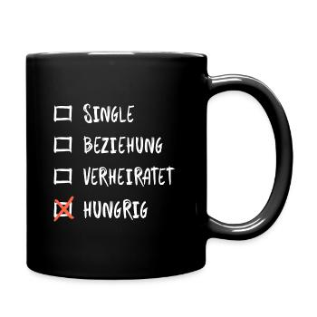 Beziehungsstatus Hungrig Fun Ironie - Tasse einfarbig - Schwarz - Rechts