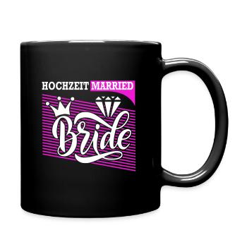 Hochzeit Married Braut Bride Ring Ehefrau Diamant - Tasse einfarbig - Schwarz - Rechts