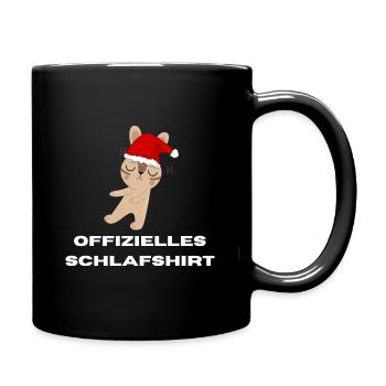 Hase Schlafshirt Weihnachten Weihnachtsgeschenk - Tasse einfarbig - Schwarz - Rechts