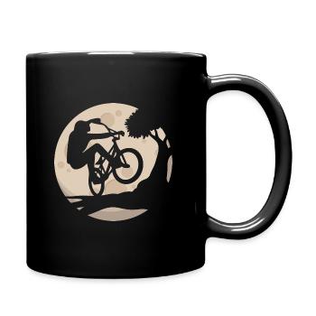 VTT au clair de lune - Mug uni - noir - Droite