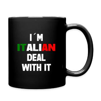 Je suis italien - Mug uni - noir - Droite