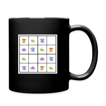 Tier-Sudoku - Tasse einfarbig - Schwarz - Rechts