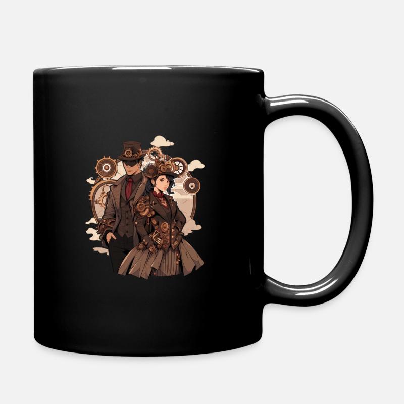 Steampunk Couple - Mug uni - noir