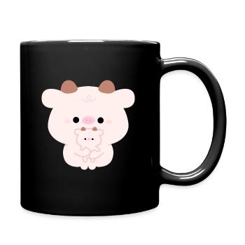 Kuh-Liebe - Tasse einfarbig - Schwarz - Rechts
