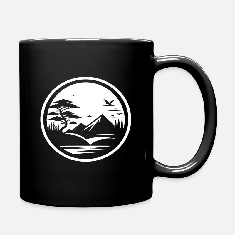 Schlichtes Natur Landschafts Symbol Design - Tasse einfarbig - Schwarz