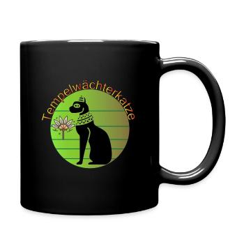 Temple Guardian Cat - Full Colour Mug - black - Right