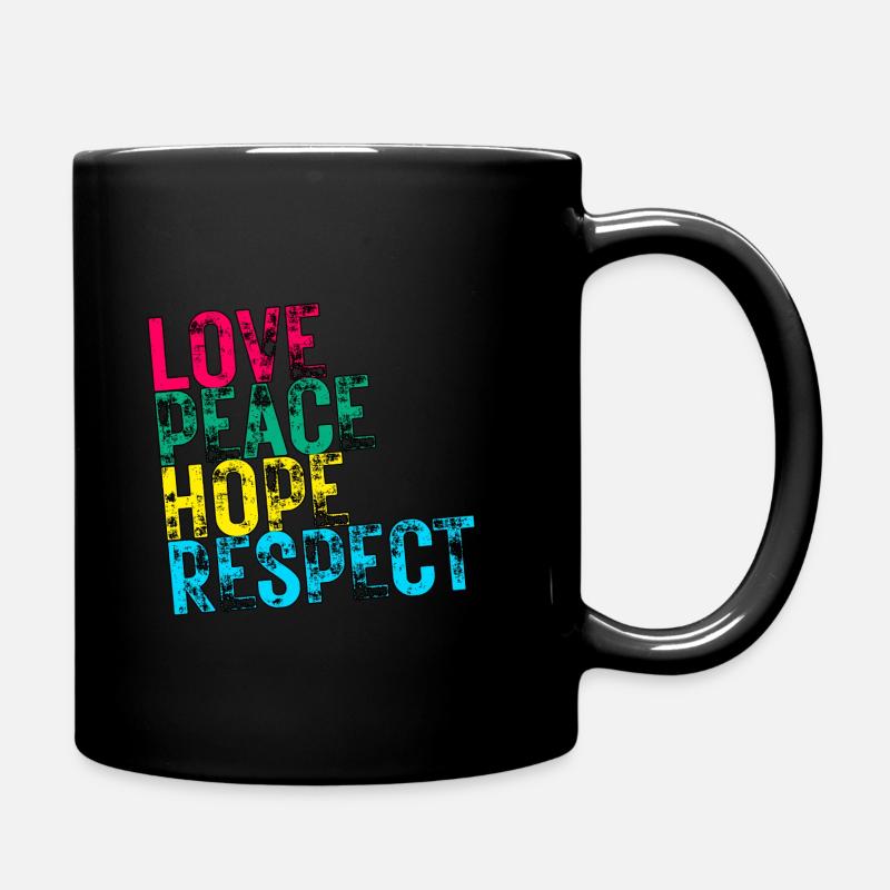 AMOUR, PAIX, ESPOIR ET RESPECT - Mug uni - noir