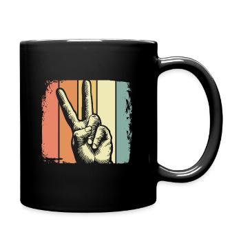 Frieden - Tasse einfarbig - Schwarz - Rechts
