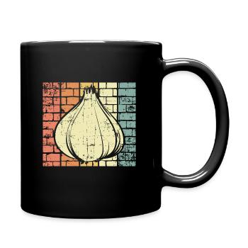 Knoblauch - Tasse einfarbig - Schwarz - Rechts