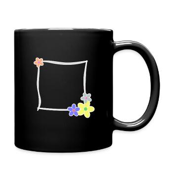 Modèle de cadre photo fleurs décoration cadre - Mug uni - noir - Droite