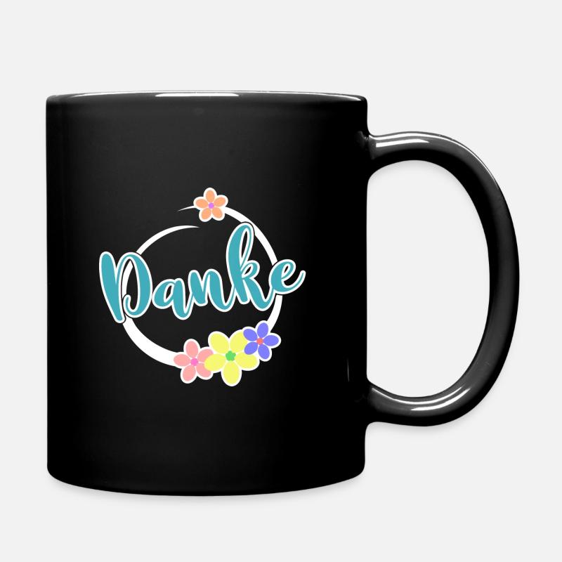 Danke Rahmen Dekoration Dankeschön Vielen Dank - Tasse einfarbig - Schwarz