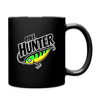 Anglershirt PikeHunter - Hecht Zielfisch - Tasse einfarbig - Schwarz - Rechts