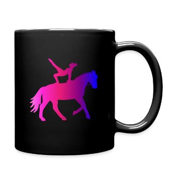 Volti bunt - Voltigierer Geschenk Pferd - Tasse einfarbig - Schwarz - Rechts