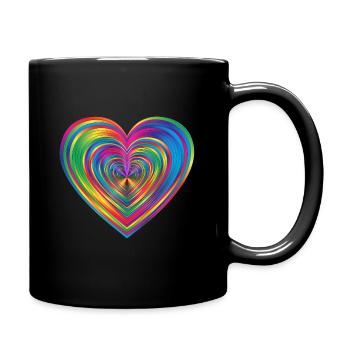 Rainbow Heart - Full Colour Mug - black - Right