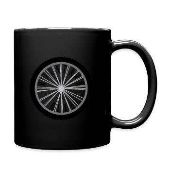 Mountainbike wheel - Full Colour Mug - black - Right