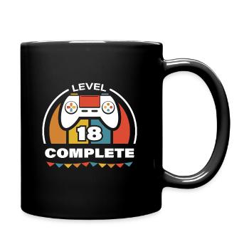 Level 18 Complete / 18th Birthday - Full Colour Mug - black - Right