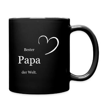 Bester Papa der Welt - Tasse einfarbig - Schwarz - Rechts