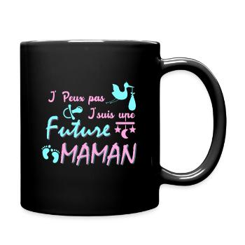 J'peux pas j'suis une future maman - Mug uni - noir - Droite