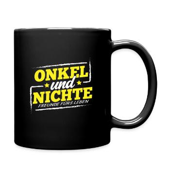 Onkel und Nichte Partner Shirt Partner Look - Tasse einfarbig - Schwarz - Rechts