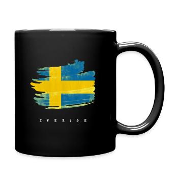 Suède Drapeau suédois Aquarelles - Mug uni - noir - Droite