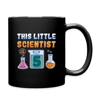 5th Birthday of Little Researcher Children 5 years old - Full Colour Mug - black - Right