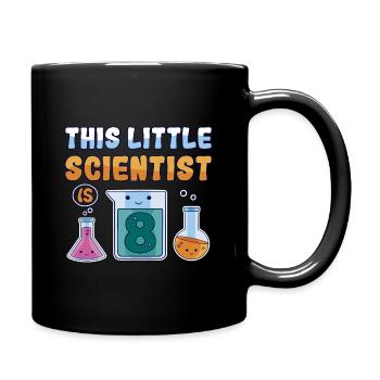 8th Birthday of Little Researcher Children 8 years old - Full Colour Mug - black - Right