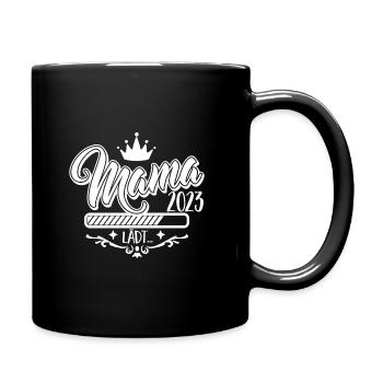 Mama 2023 lädt - Schwangerschaft Verkündung Lustig - Tasse einfarbig - Schwarz - Rechts