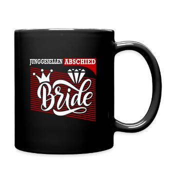 Junggesellenabschied Braut Bride Ring Krone - Tasse einfarbig - Schwarz - Rechts