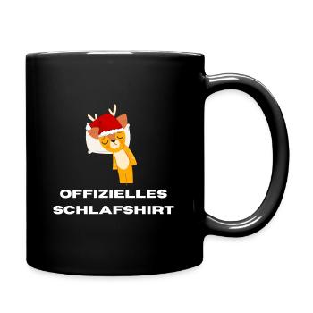 Rentier Schlafshirt Weihnachten Weihnachtsgeschenk - Tasse einfarbig - Schwarz - Rechts