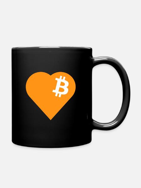 Bitcoin Herz - Tasse einfarbig - Schwarz