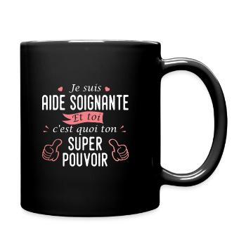 aide soignante profession métier aide soignante - Mug uni - noir - Droite