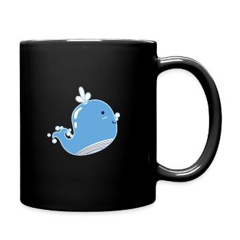 Baby Wal lächelt - Tasse einfarbig - Schwarz - Rechts