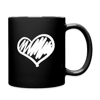 big heart hand-drawn - Full Colour Mug - black - Right