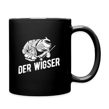 DER WIGSER Spruch für Schweißer Schweisser Schloss - Tasse einfarbig - Schwarz - Rechts