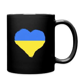 Ukraine Heart Blue Yellow - Full Colour Mug - black - Right