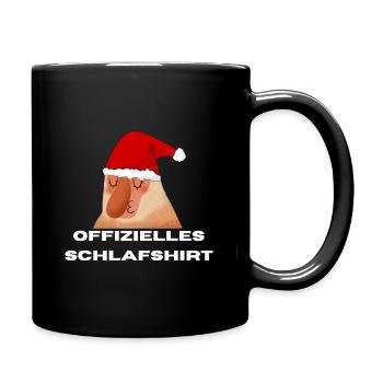 Affe Schlafshirt Weihnachten Weihnachtsgeschenk - Tasse einfarbig - Schwarz - Rechts
