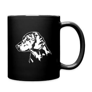 ALPENLÄNDISCHE DACHSBRACKE Hundeportrait Wilsigns - Tasse einfarbig - Schwarz - Rechts